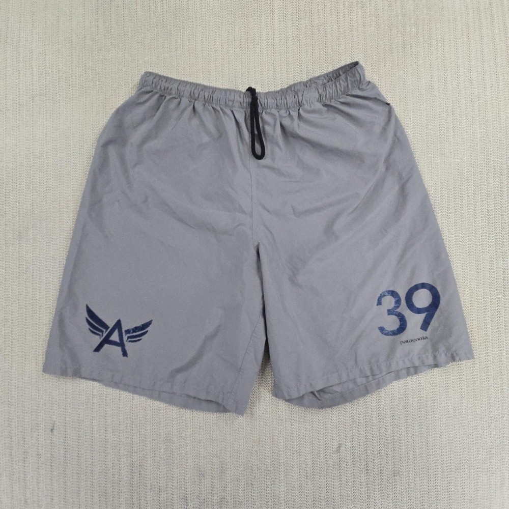 Patagonia Shorts Mens Medium Gray 39 Graphic Elastic Drawstring Swim Trunks